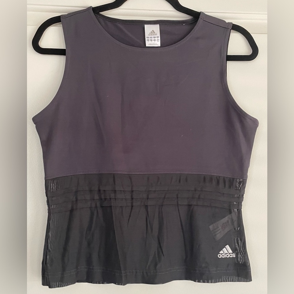 Adidas Women's Charcoal and Black Tank Top